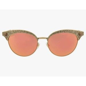 Gucci Women’s Cat Eye Sunglasses Red/Orange Mirrored Lenses